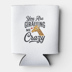 Porta-lata Você Está Me Deixando Louco Camisa de Girafa Engra