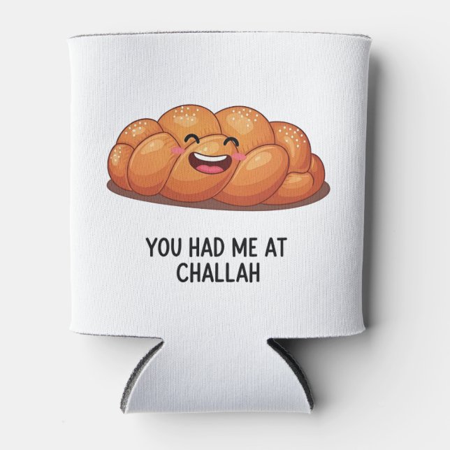 Porta-lata Você me pegou no judeu Challah Bread Hanukkah (Frente)