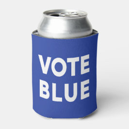 Porta-lata Votação: texto branco azul negrito sobre política