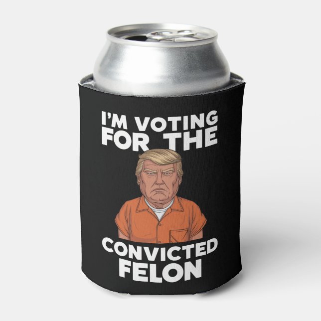 Porta-lata Voto a favor do condenado Felon Pro Trump 2024 (Can Front)