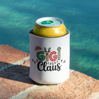 Porta-lata Vovó Gigi Papai Noel Rena de Natal Cana de Açúcar 
