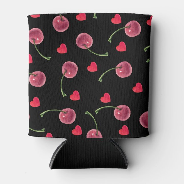 Porta-lata Watercolor Cherry Heart (Frente)