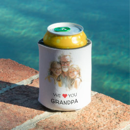 Porta-lata We Love You Grandpa Can Cooler | Custom Photo