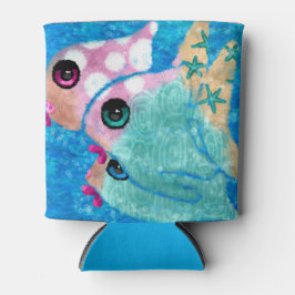 Porta-lata Whimsal Coastal Fish Beach Teal Rosa Náutico