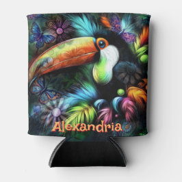 Porta-lata Whimsical Abstract Toucan Bird Personalized