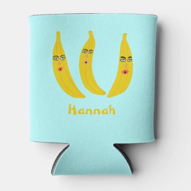 Porta-lata Whimsical Banana Trio PERSONALIZA TI (Frente)