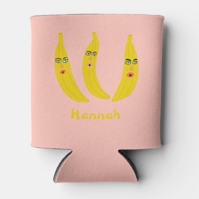 Porta-lata Whimsical Banana Trio PERSONALIZA TI (Frente)