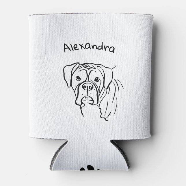 Porta-lata Whimsical Boxer: Texto Editável (Frente)