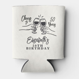 Porta-lata Whimsical Hand Drawn Cheers to 50 Years Birthday