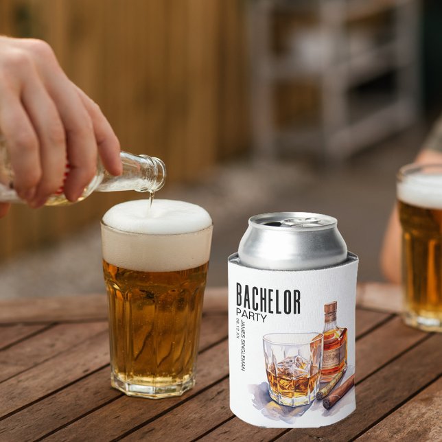 Porta-lata Whiskey e Charuto Moderno - Festa de Despedida de  (Criador carregado)