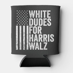 Porta-lata White Dudes Para Harris Walz American Flag Electio