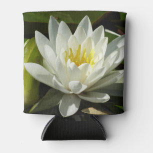 Porta-lata White Waterlily e Bud Floral