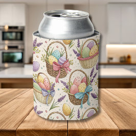 Porta-lata Wicker Basket Easter Eggs with Lavender