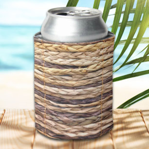 Porta-lata wicker de tecido rupestre de praia ao estilo da il