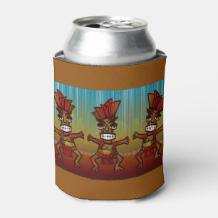 Porta-lata Wild Dancing Tiki Men Tropical Beach Hawaiian