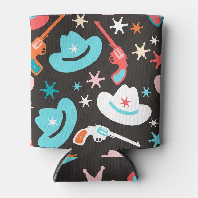 Porta-lata Wild West, Revolvers Cowboy Padrão. (Frente)