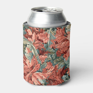 Porta-lata William Morris Acanthus Botânico Vermelho Verde