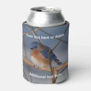 Porta-lata Winter Bluebird Personalizado