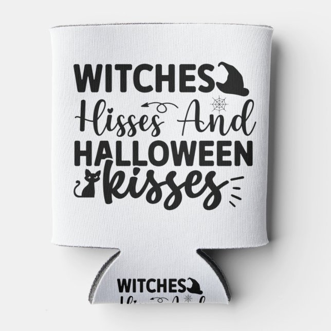 Porta-lata Witches Hisses And Halloween Kisses (Frente)