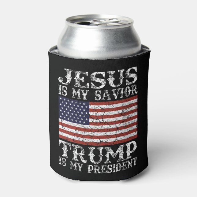 Porta-lata Womens Jesus Is My Savior Trump is My President 20 (Can Front)