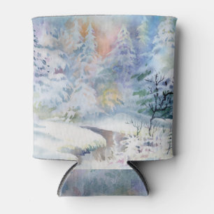 Porta-lata Wonderland de inverno: Paisagem com Aquarela