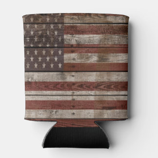 Porta-lata Wooden American Flag