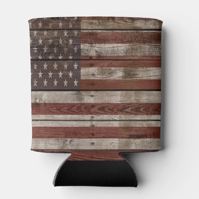 Porta-lata Wooden American Flag (Traseira)