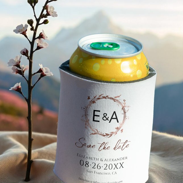 Porta-lata Wreath Wildflower Spring Casamento Salvar Data (Criador carregado)