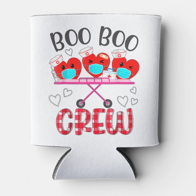 Porta-lata Xadrez Boo Boo Crew Heart Nurse Wea (Frente)