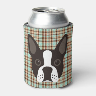 Porta-lata Xadrez de Boston Terrier Puppy Dog Tartan