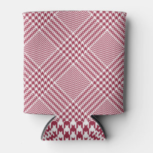 Porta-lata Xadrez de Glen Branco Vermelho: Tartan Torcido