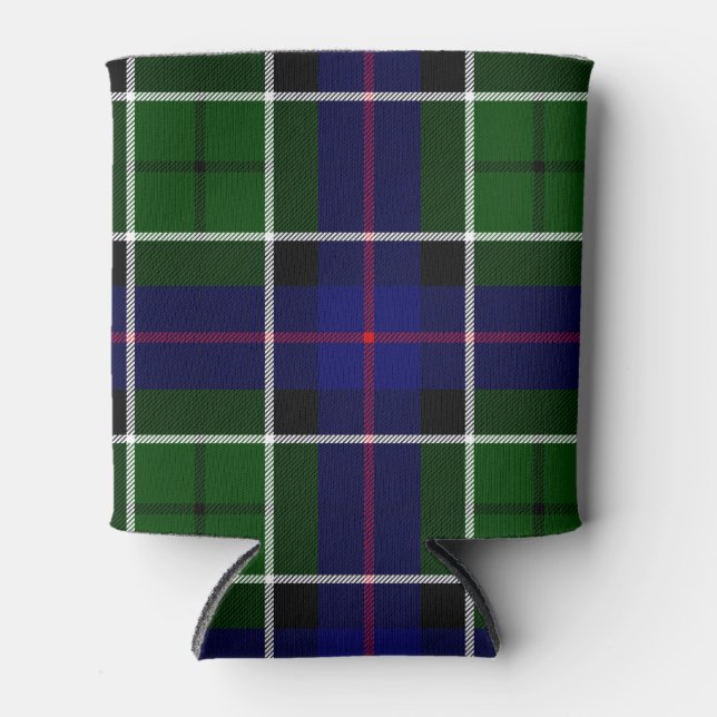 Porta-lata Xadrez escocesa Clan Leslie Tartan (Frente)