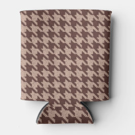 Porta-lata Xadrez Marrom Padrão Clássico Preppy