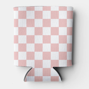 Porta-lata Xadrez Rosa Bebê Elegante