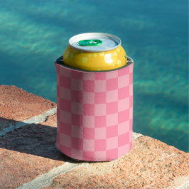 Porta-lata Xadrez Rosa Elegante