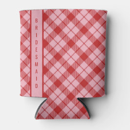 Porta-lata Xadrez Rosa + Vermelho