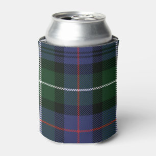 Porta-lata Xadrez Rústico Roxo e Verde Tartan