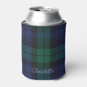Porta-lata Xadrez Rústico Verde Elegante Tartan Personalizado