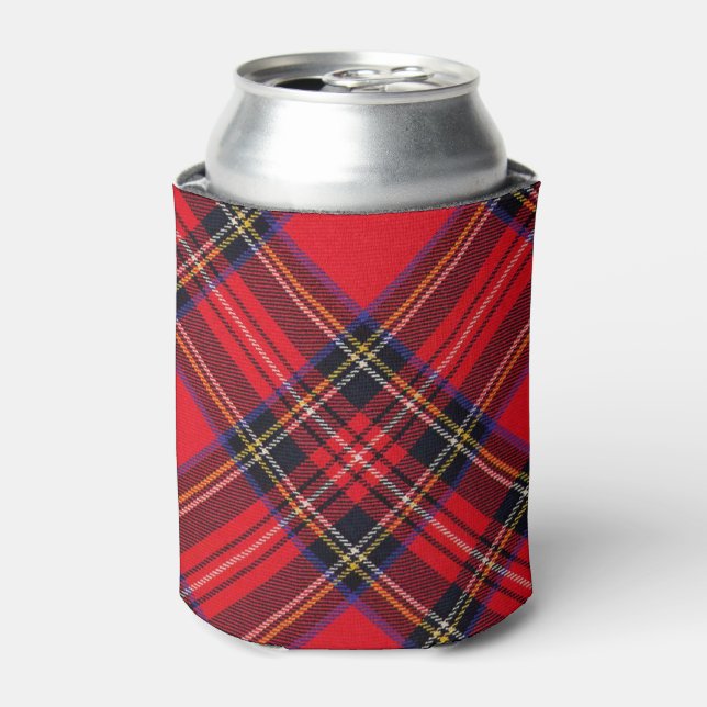 Porta-lata Xadrez vermelha de Stewart tartan (Can Front)
