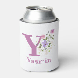Porta-lata Yasmin Nome com um Desenho Floral