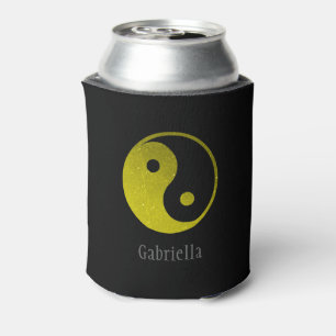 Porta-lata YellowAnd personalizado Yin preto Yang enlata o