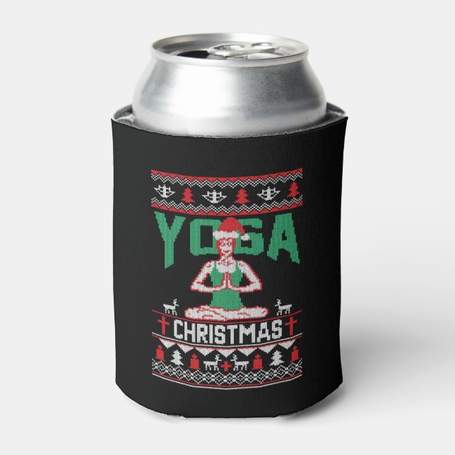 Porta-lata Yoga Christmas Shirt (Can Front)