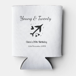 Porta-lata Young and twenty adventure happy birthday add name