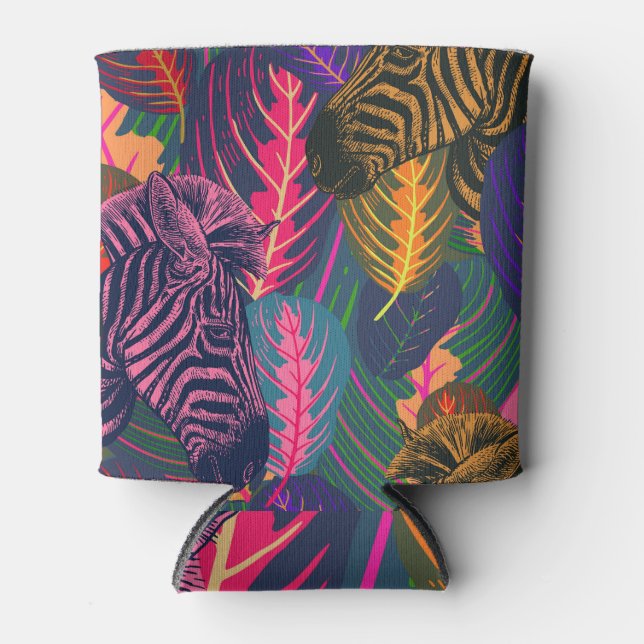 Porta-lata Zebras Tropicais: Motinas Exóticas da Natureza. (Frente)