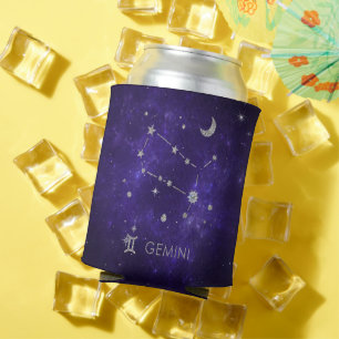 Porta-lata Zodiac Purple Gemini Astrologia Cósmica Horoscóp