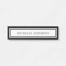 Porta Moderno Chic Preto e Branco Placa de Identificação