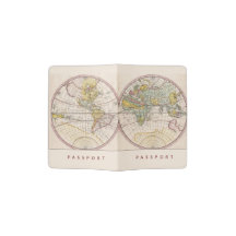 Porta-passaporte Vintage Personalizado com Mapa do