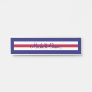 Porta Placa conhecida de suspensão do azul branco