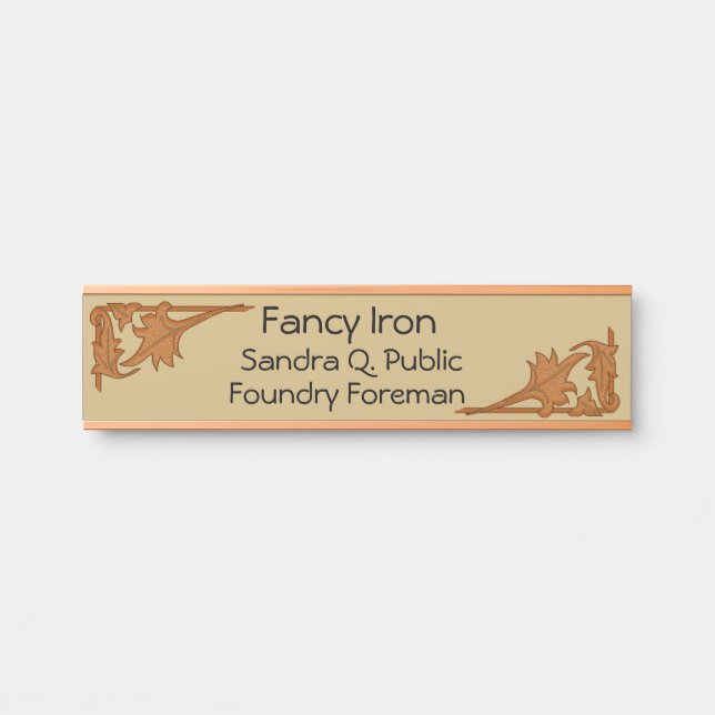 Porta Placa de Nome - Colchetes de Folha (Frente)