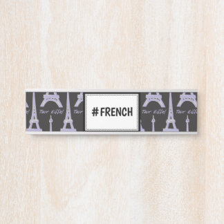 Porta Placa de nome da Torre Eiffel Roxa